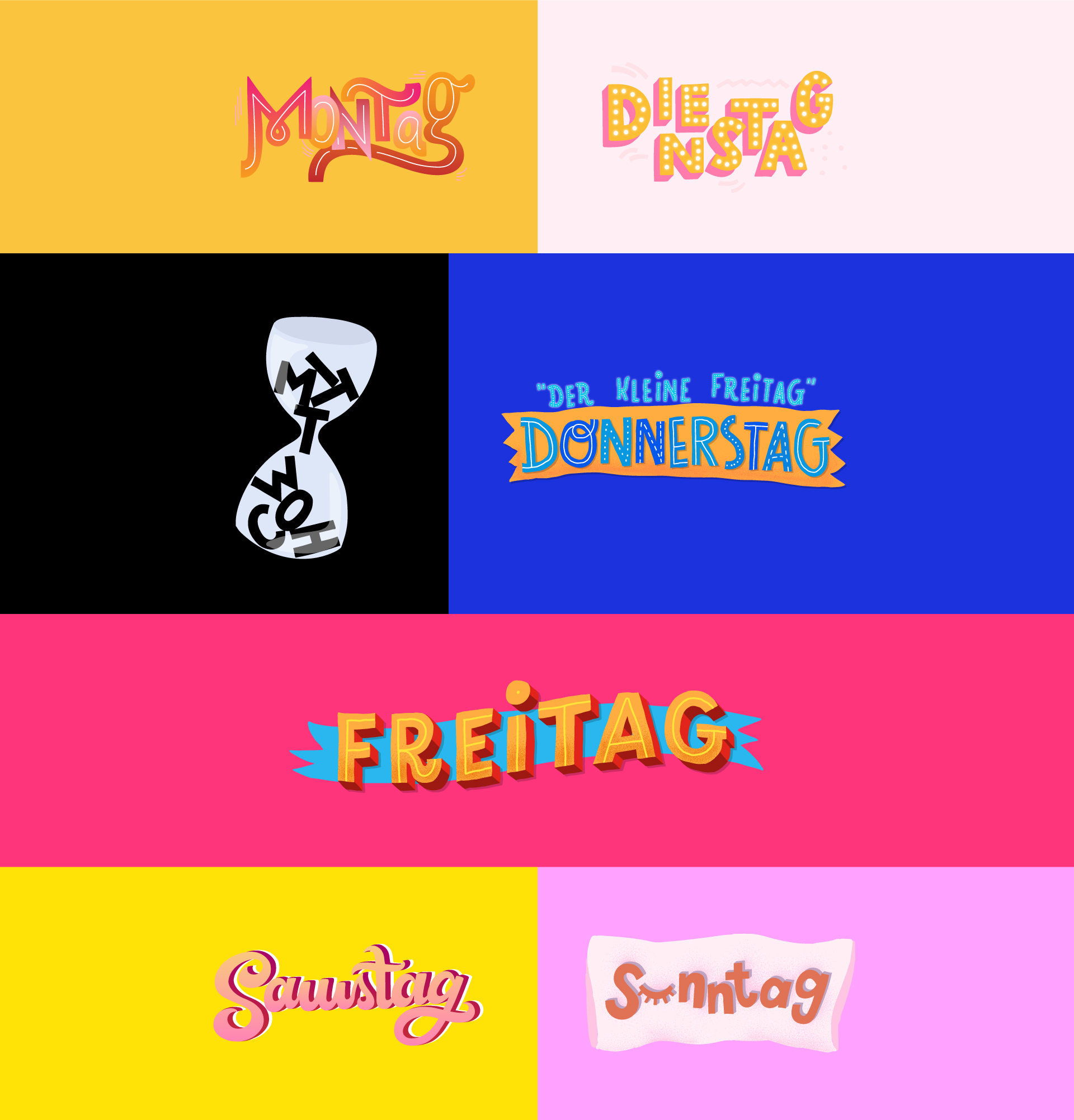 Snapchat Sticker Wochentage Montag bis Sonntag