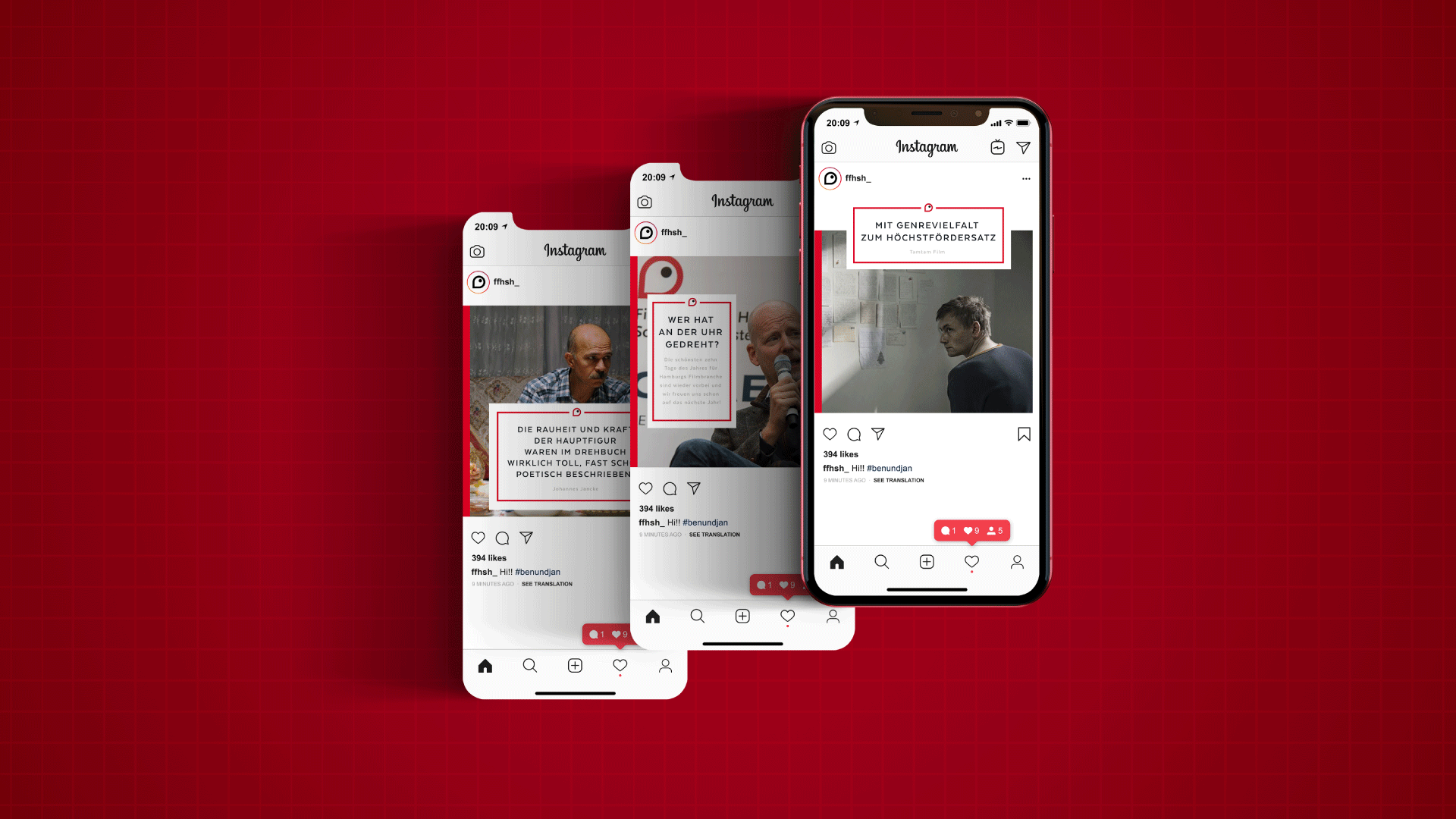 Filmförderung Hamburg SH Mockup Instagram-Postings