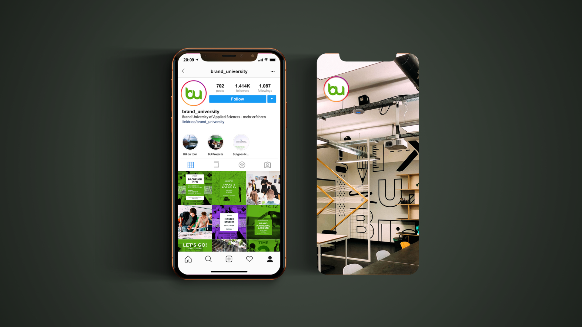 Brand University of Applied Instagram Story und Feed