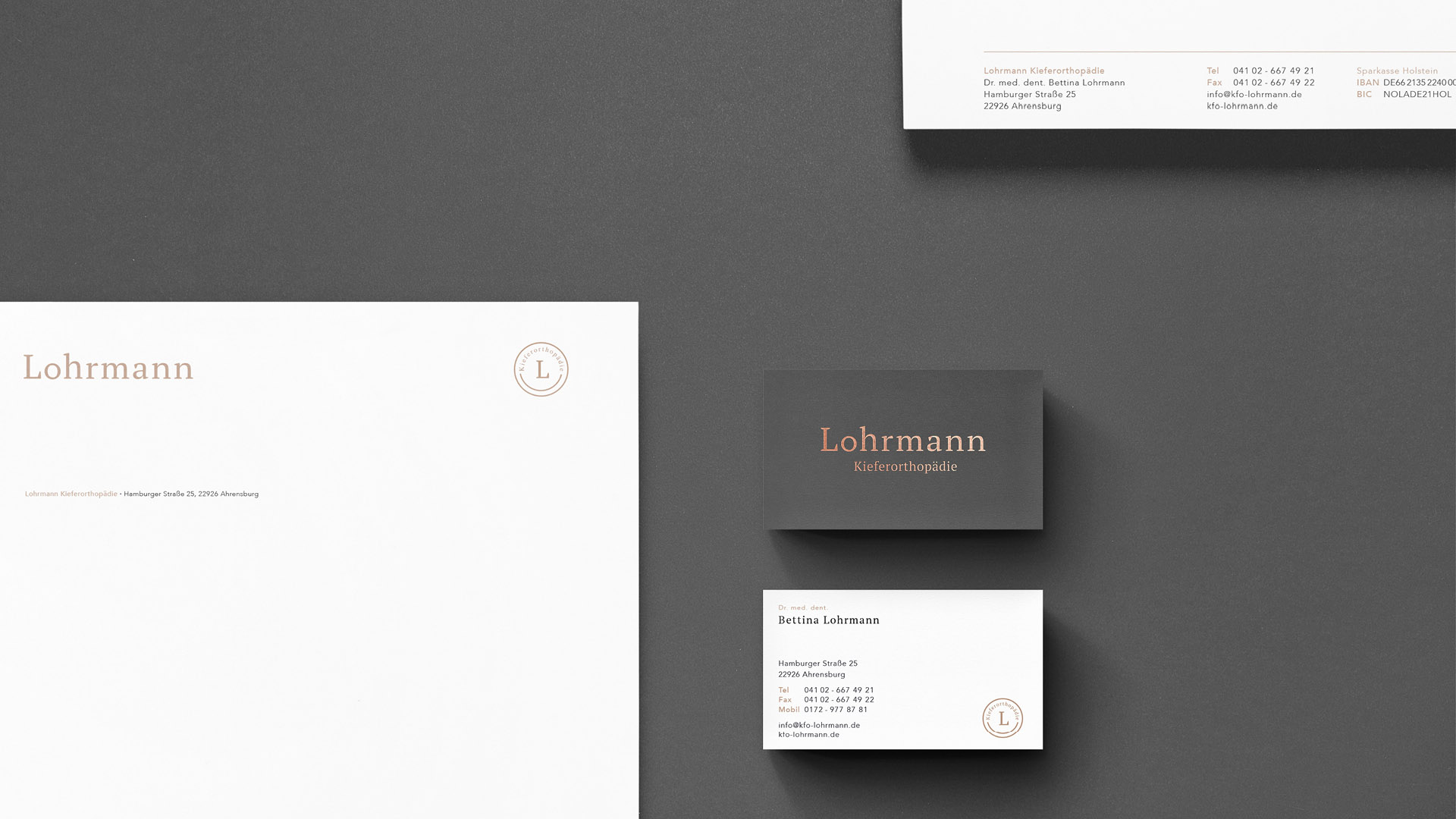 Kieferorthopäde Lohrmann Geschäftsausstattung Design